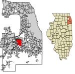 Cook County Illinois Incorporated and Unincorporated areas Homer Glen Highlighted